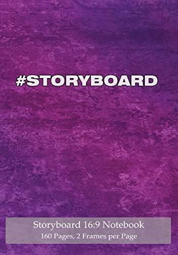 9781505671117: Storyboard 16:9 Notebook 160 Pages 2 Frames per Page: Ideal journal to sketch and visualize scenes, 7”x10” notebook with purple radial grunge cover, 160 pages with 2 storyboard frames per page