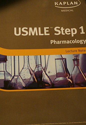 Imagen de archivo de Kaplan Medical: USMLE Step 1 Pharmacology- Lecture Notes a la venta por SecondSale
