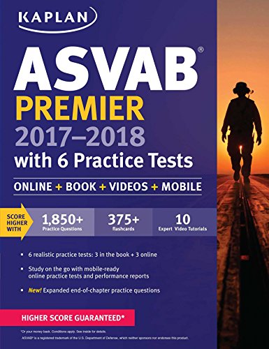 9781506203157: ASVAB Premier 2017-2018 With 6 Practice Tests: Online + Book + Videos (Kaplan ASVAB)