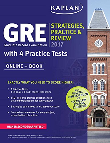 Stock image for GRE 2017 Strategies, Practice, and Review with 4 Practice Tests for sale by Better World Books