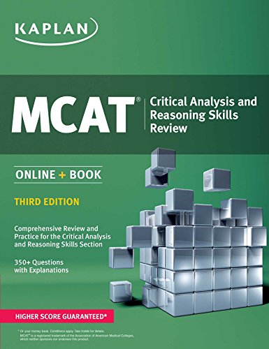 Imagen de archivo de MCAT Critical Analysis and Reasoning Skills Review: Online + Book (Kaplan Test Prep) a la venta por SecondSale