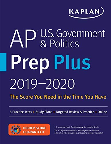 Stock image for AP U.S. Government & Politics Prep Plus 2019-2020: 3 Practice Tests + Study Plans + Targeted Review & Practice + Online (Kaplan Test Prep) for sale by SecondSale