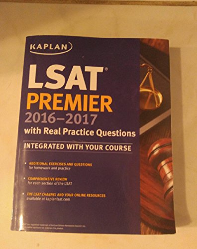 Imagen de archivo de Kaplan LSAT PREMIER 2016-2017 with Real Practice Questions a la venta por Better World Books