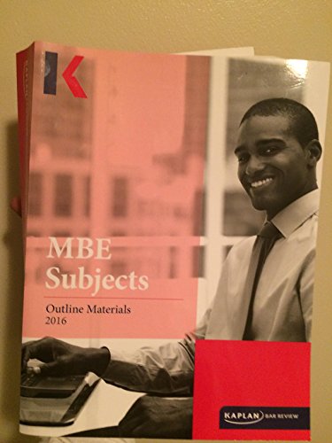 9781506211503: Kaplan Bar Review MBE Subjects 2016