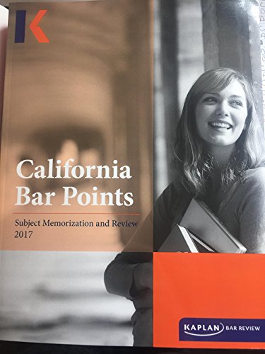 Stock image for Kaplan Bar Review California Bar Points Subject Memorization and Review 2017 for sale by Irish Booksellers