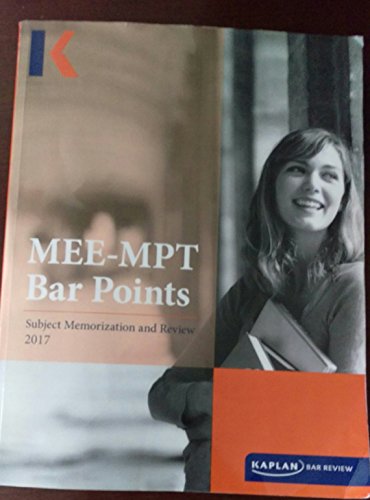 Stock image for MEE-MPT Bar Points, Subject Memorization and Review 2017 for sale by Bookmans