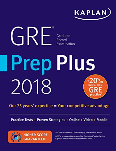 Stock image for GRE Prep Plus 2018: Practice Tests + Proven Strategies + Online + Video + Mobile (Kaplan Test Prep) for sale by BooksRun