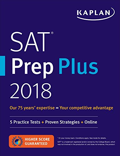 9781506221304: SAT. Prep Plus 2018: 5 Practice Tests + Proven Strategies + Online (Kaplan Test Prep)