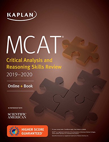 Imagen de archivo de MCAT Critical Analysis and Reasoning Skills Review 2019-2020: Online + Book (Kaplan Test Prep) a la venta por SecondSale