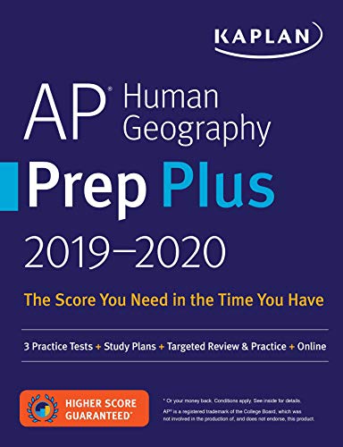 Imagen de archivo de AP Human Geography Prep Plus 2019-2020: 3 Practice Tests + Study Plans + Targeted Review & Practice + Online (Kaplan Test Prep) a la venta por SecondSale