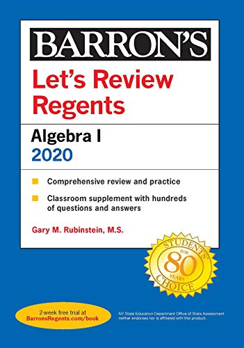 Stock image for Let's Review Regents: Algebra I 2020 for sale by Better World Books