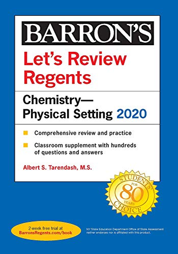 Beispielbild fr Lets Review Regents: Chemistry--Physical Setting 2020 (Barrons Regents NY) zum Verkauf von Blue Vase Books