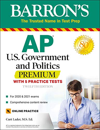 Imagen de archivo de AP US Government and Politics Premium: With 5 Practice Tests (Barron's Test Prep) a la venta por Orion Tech