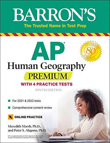 Stock image for AP Human Geography Premium: With 4 Practice Tests (Barron's Test Prep) for sale by Open Books