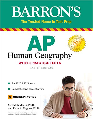 Imagen de archivo de AP Human Geography: with 3 Practice Tests (Barron's Test Prep) a la venta por Gulf Coast Books