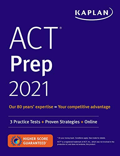 9781506262475: ACT Prep 2021: 3 Practice Tests + Proven Strategies + Online (Kaplan Test Prep)