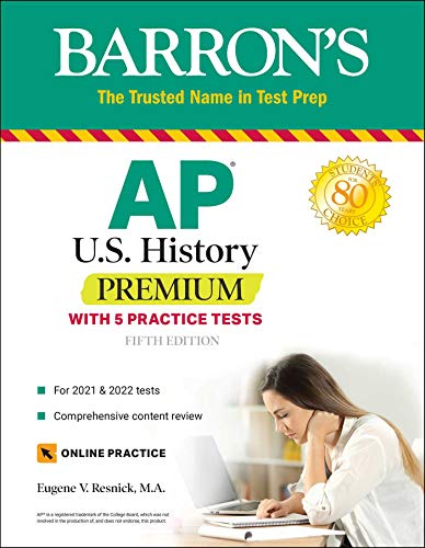 Stock image for AP US History Premium: With 5 Practice Tests (Barron's Test Prep) for sale by The Maryland Book Bank