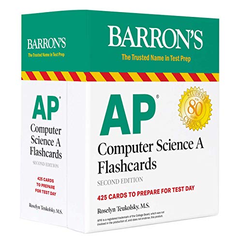 Beispielbild fr AP Computer Science A Flashcards: 425 Cards to Prepare for Test Day (Barron's AP Prep) zum Verkauf von BooksRun