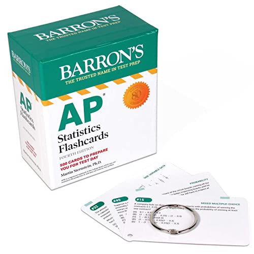 Stock image for AP Statistics Flashcards, Fourth Edition: Up-to-Date Practice + Sorting Ring for Custom Study (Barron's AP Prep) for sale by Half Price Books Inc.