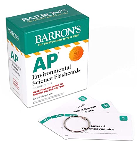 Stock image for AP Environmental Science Flashcards, Fourth Edition Up-to-Date Review + Sorting Ring for Custom Study (Barrons Test Prep) for sale by Lakeside Books