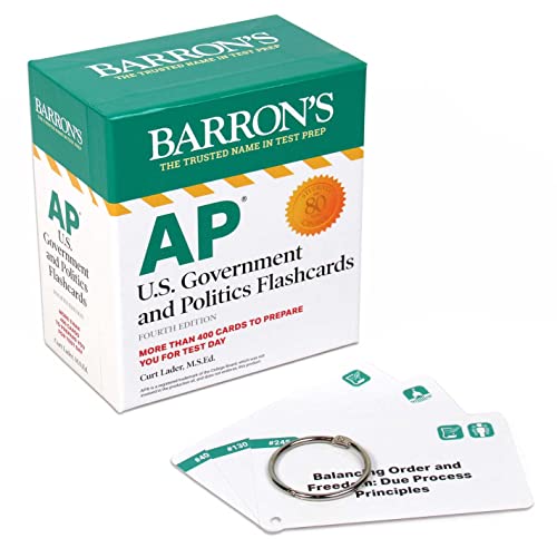 Stock image for AP U.S. Government and Politics Flashcards, Fourth Edition Up-to-Date Review + Sorting Ring for Custom Study (Barrons Test Prep) for sale by Lakeside Books
