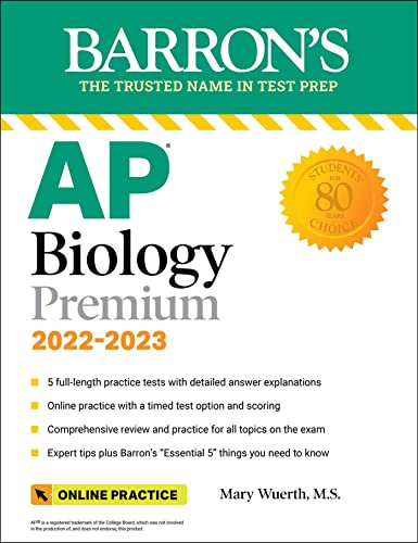 Beispielbild fr AP Biology Premium, 2022-2023: Comprehensive Review with 5 Practice Tests + an Online Timed Test Option zum Verkauf von Better World Books