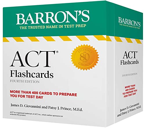 Stock image for ACT Flashcards, Fourth Edition Up-to-Date Review + Sorting Ring for Custom Study (Barrons Test Prep) for sale by Lakeside Books