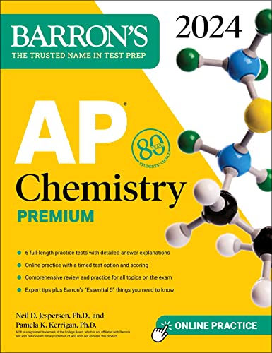 Imagen de archivo de AP Chemistry Premium, 2024: 6 Practice Tests + Comprehensive Review + Online Practice (Barron's AP Prep) a la venta por Books Unplugged