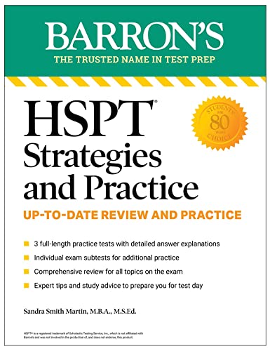 Beispielbild fr HSPT Strategies and Practice, Second Edition: 3 Practice Tests + Comprehensive Review + Practice + Strategies (Barron's Test Prep) zum Verkauf von ZBK Books
