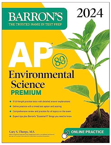 9781506288062: AP Environmental Science Premium, 2024: 5 Practice Tests + Comprehensive Review + Online Practice (Barron's AP Prep)