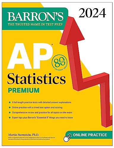 9781506288147: AP Statistics Premium, 2024: 9 Practice Tests + Comprehensive Review + Online Practice (Barron's AP Prep)