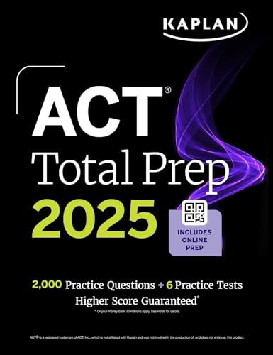 Stock image for ACT Total Prep 2025: Includes 2,000+ Practice Questions + 6 Practice Tests (Kaplan Test Prep) for sale by California Books