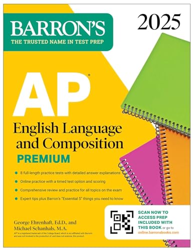 Beispielbild fr AP English Language and Composition Premium, 2025: 8 Practice Tests + Comprehensive Review + Online Practice (Barron's AP Prep) zum Verkauf von BooksRun