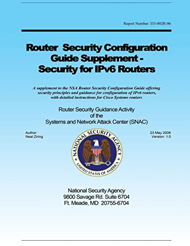 Stock image for Router Security Configuration Guide Supplement - Security for IPv6 Routers for sale by THE SAINT BOOKSTORE