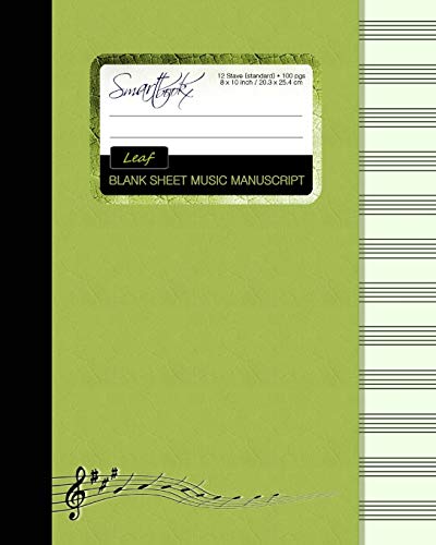 9781511566957: Blank Sheet Music: Music Manuscript Paper / Staff Paper / Musicians Notebook [ Book Bound (Perfect Binding) * 12 Stave * 100 pages * Large * Leaf ] (Composition Books - Music Manuscript Paper)