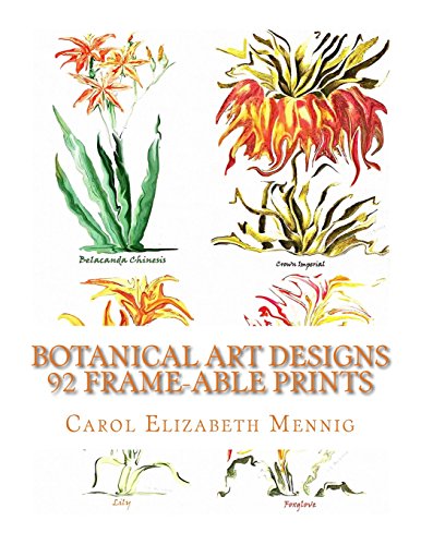 9781511882514: Botanical Art Designs - 92 Frame-able Prints