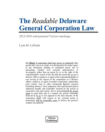 Beispielbild fr The Readable Delaware General Corporation Law zum Verkauf von Jenson Books Inc