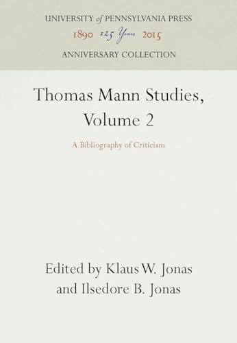 Stock image for Thomas Mann Studies, Volume 2 A Bibliography of Criticism for sale by Revaluation Books