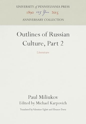Stock image for Outlines of Russian Culture, Part 2 Literature for sale by Revaluation Books
