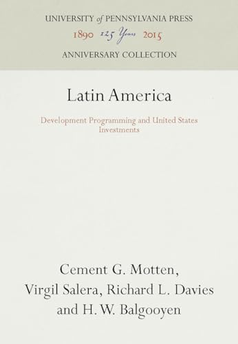 Stock image for Latin America: Development Programming and United States Investments for sale by Zubal-Books, Since 1961