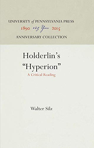 9781512807035: Holderlin's "Hyperion": A Critical Reading (Anniversary Collection)