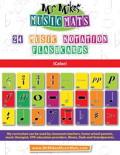 9781514241868: 24 Music Notation FlashCards (Color): MrMikesMusicMats