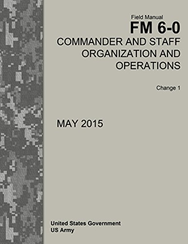 Beispielbild fr Field Manual FM 6-0 Commander and Staff Organization and Operations Change 1 May 2015 zum Verkauf von Ergodebooks