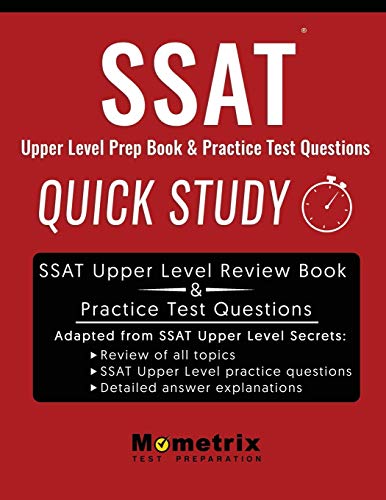 Beispielbild fr SSAT Upper Level Prep Book: Quick Study & Practice Test Questions zum Verkauf von SecondSale