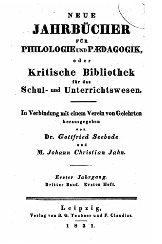 Stock image for Neue Jahrbucher fur Philologie und Paedagogik (German Edition) for sale by Lucky's Textbooks