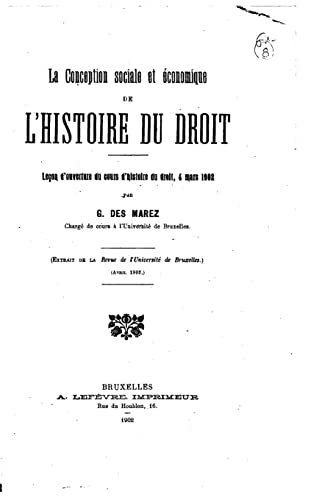 Imagen de archivo de La conception sociale et economique de l'histoire du droit a la venta por THE SAINT BOOKSTORE