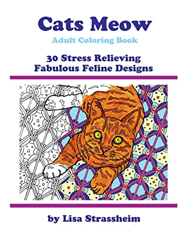 9781517652234: Cats Meow Adult Coloring Book: 30 Stress Relieving Fabulous Feline Designs