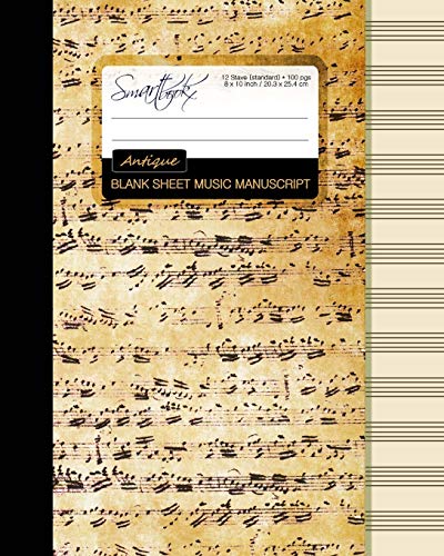 9781519108708: Blank Sheet Music: Music Manuscript Paper / Staff Paper / Musicians Notebook [ Book Bound (Perfect Binding) * 12 Stave * 100 pages * Large * Antique ] (Composition Books - Music Manuscript Paper)
