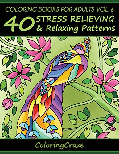 Imagen de archivo de Coloring Books For Adults Volume 6: 40 Stress Relieving And Relaxing Patterns (Anti-Stress Art Therapy Series) a la venta por Goldstone Books