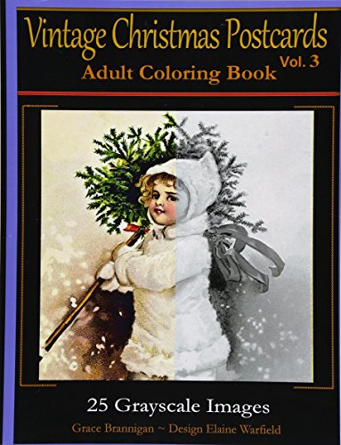 Beispielbild fr Vintage Christmas Postcards Vol 3 Adult Coloring Book: 25 Grayscale Images: Adult Coloring Book (Adult Coloring Books) zum Verkauf von SecondSale